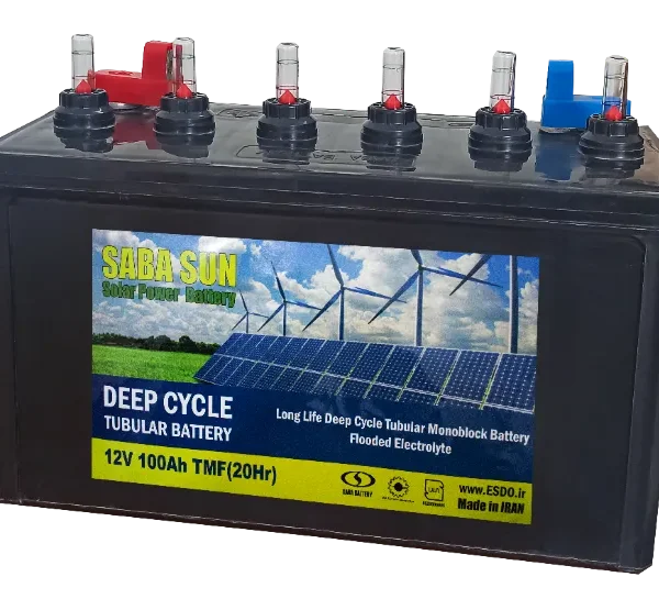 باتری سرب اسید ساکن سولار 12 ولت 12 TMF 100 برند صبا باتری